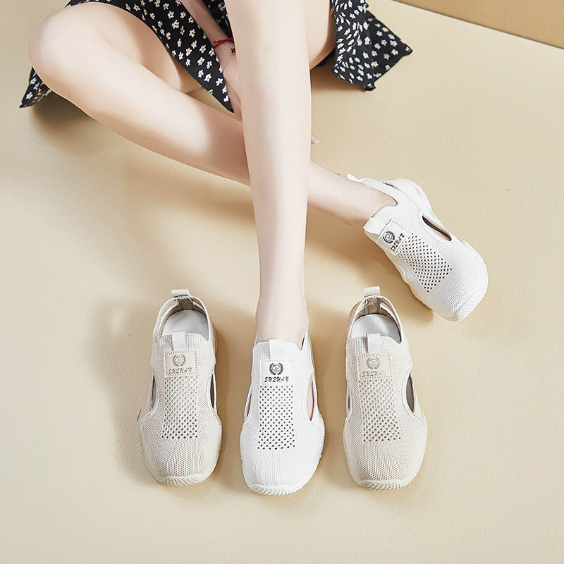2025 ins Korean version of flying woven shoes summer new student sports shoes mesh breathable fitness running casual K1506