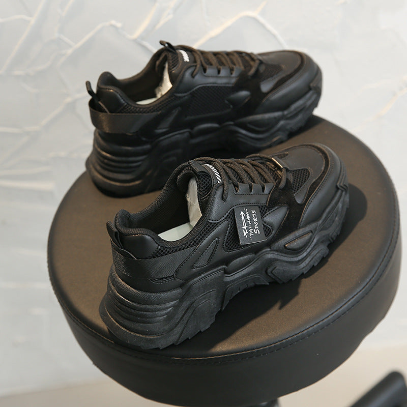 2025 ins Korean version of the new dad shoes for women spring student versatile sports shoes street shooting casual heightening shoes K819