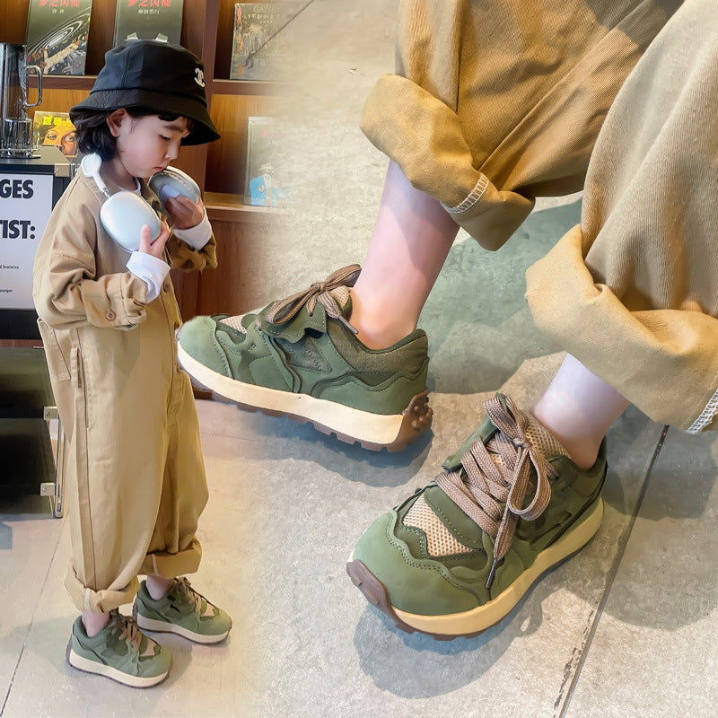 xiangtuibao Children's Dad Shoes Spring and Autumn New Fashion Medium and Large Children's Sneakers Casual Shoes Korean Boys Mesh Shoes