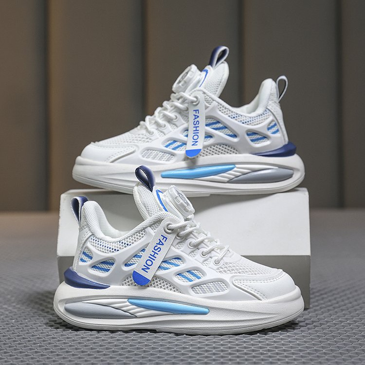 xiangtuibao Korean Style Children's White Shoes Summer New Medium and Large Children's Sneakers Mesh Breathable Boys and Girls Shoes Tide
