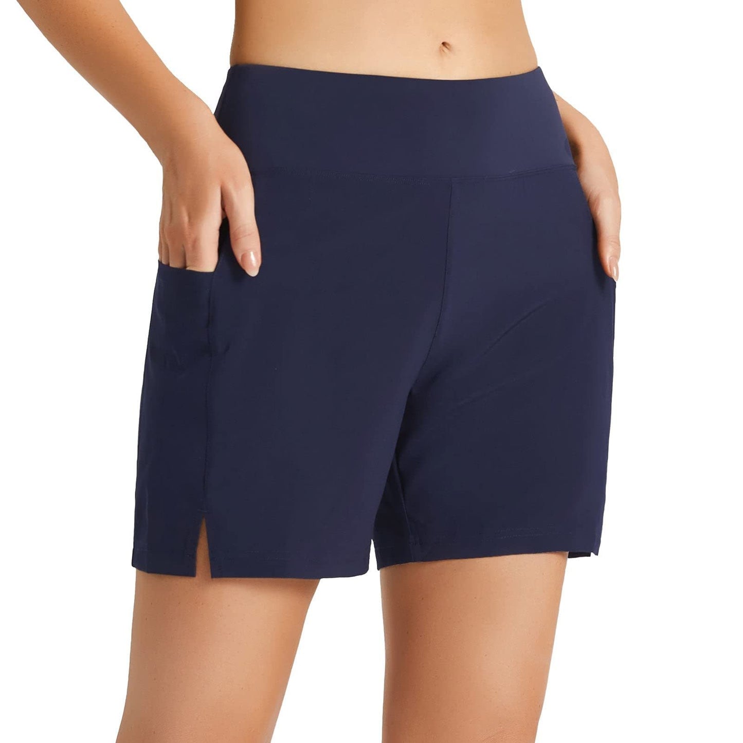 XIANGTUIBAO Cross-Border European and American Boxer Women's Pocket Running Exercise Shorts Stylish Beach Loose Elastic Casual Quick-Dry Pants Women