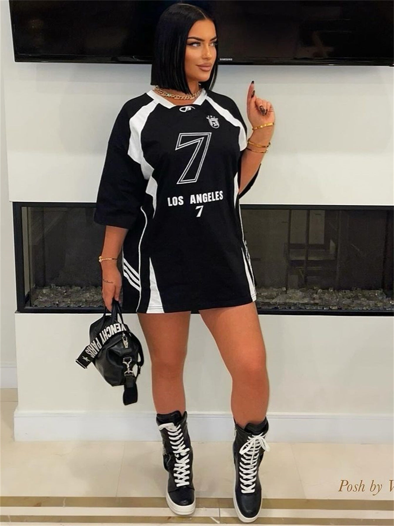 popular autumn new New printed locomotive sports leisure style loose fashion trendy brand design dress