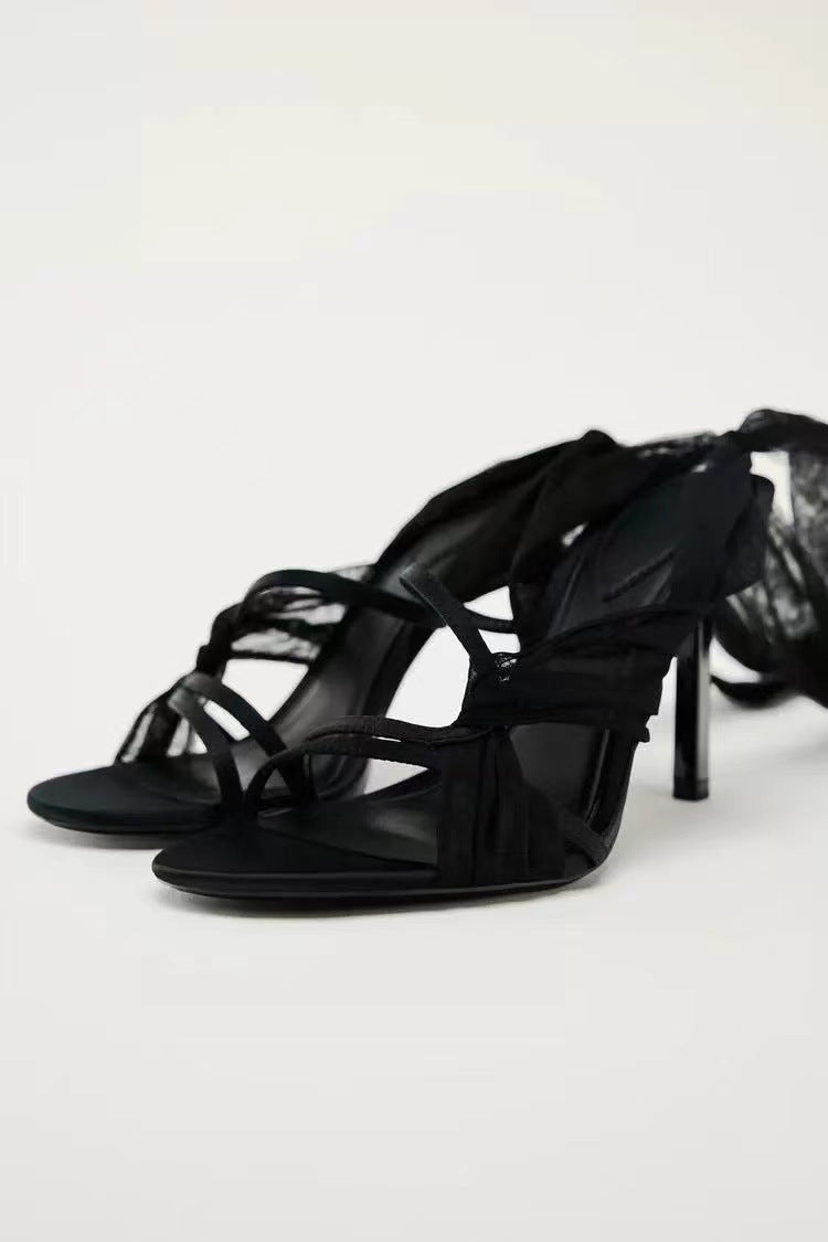XIANGTUIBAO Xiaohongshu Push Fairy Style Strap Internet Celebrity Open Toe High Heel Sandals Women's Summer High Heels Outdoor Sandals Sandals
