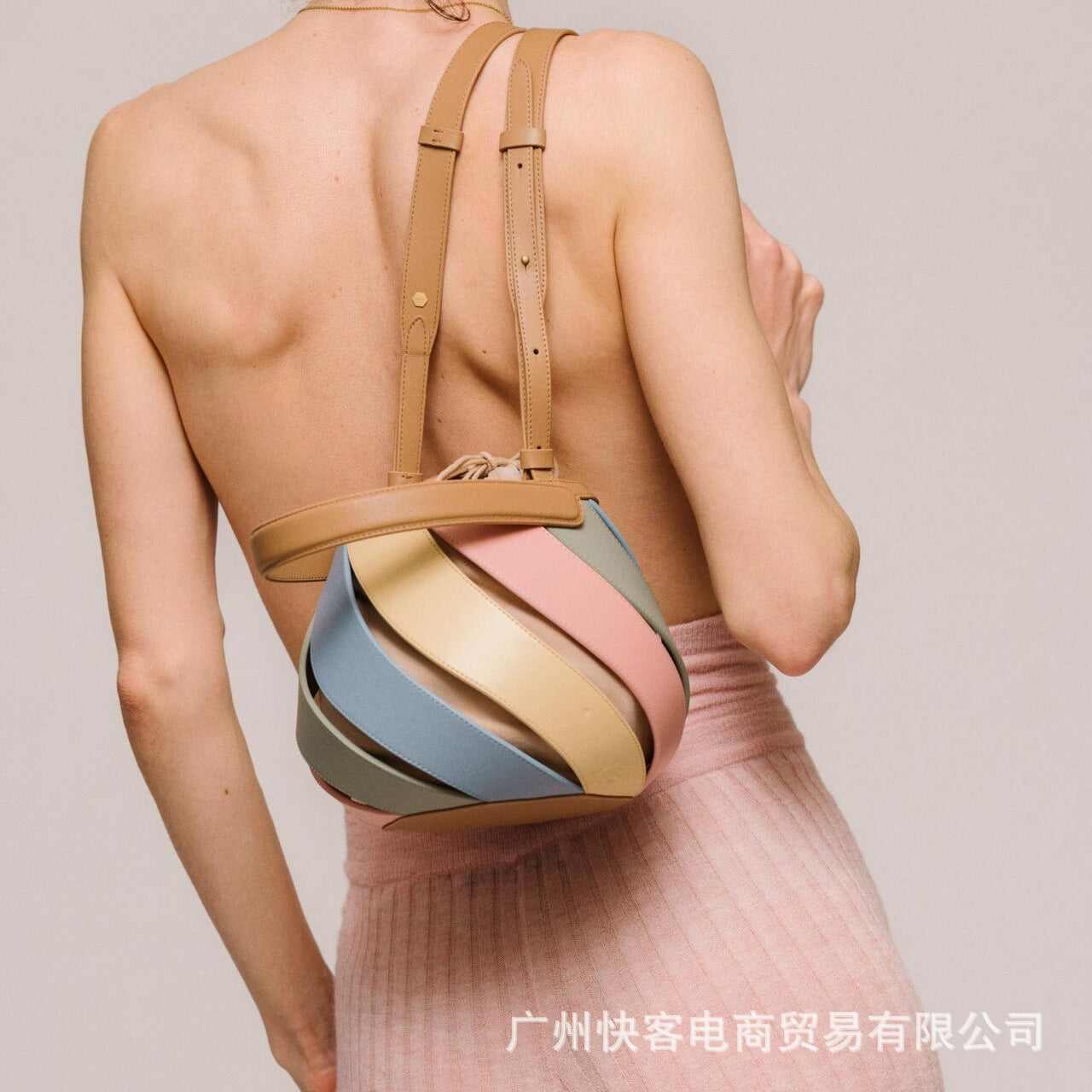 XIANGTUIBAO Round Contrast Color Portable Messenger Bag Hand Bags Cross-Border Niche Shoulder Bag Diamond Quilted Stitching Bucket Bag