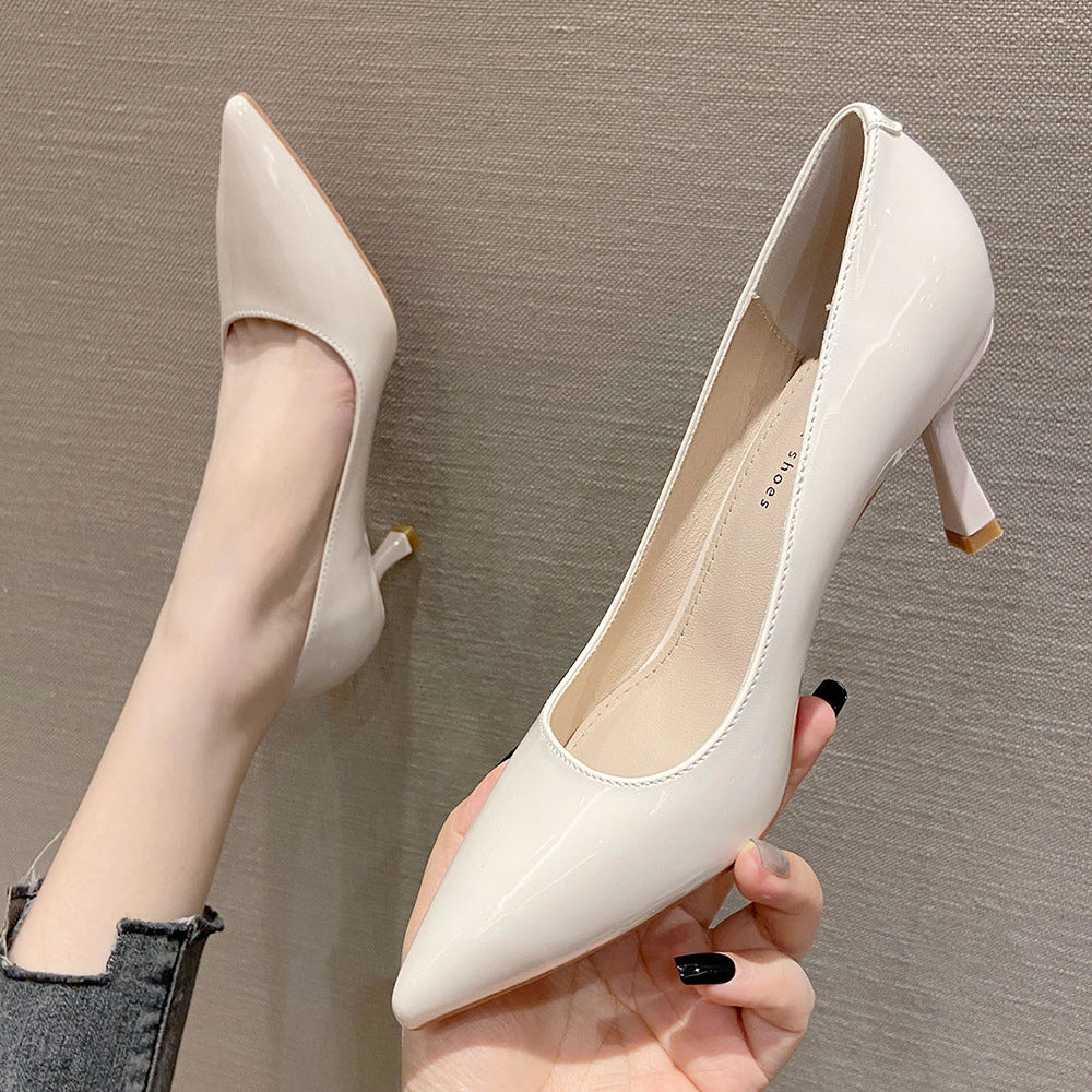 2025 775-15B simple solid color pointed stiletto high heels spring 2025 new fairy style high heels single shoes women