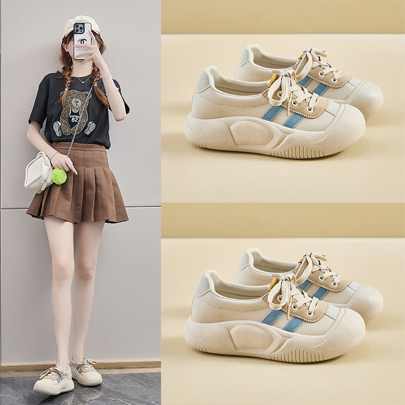 2025 spring little white shoes new Korean version ins female students height increase platform sports board shoes casual shoes KT2682