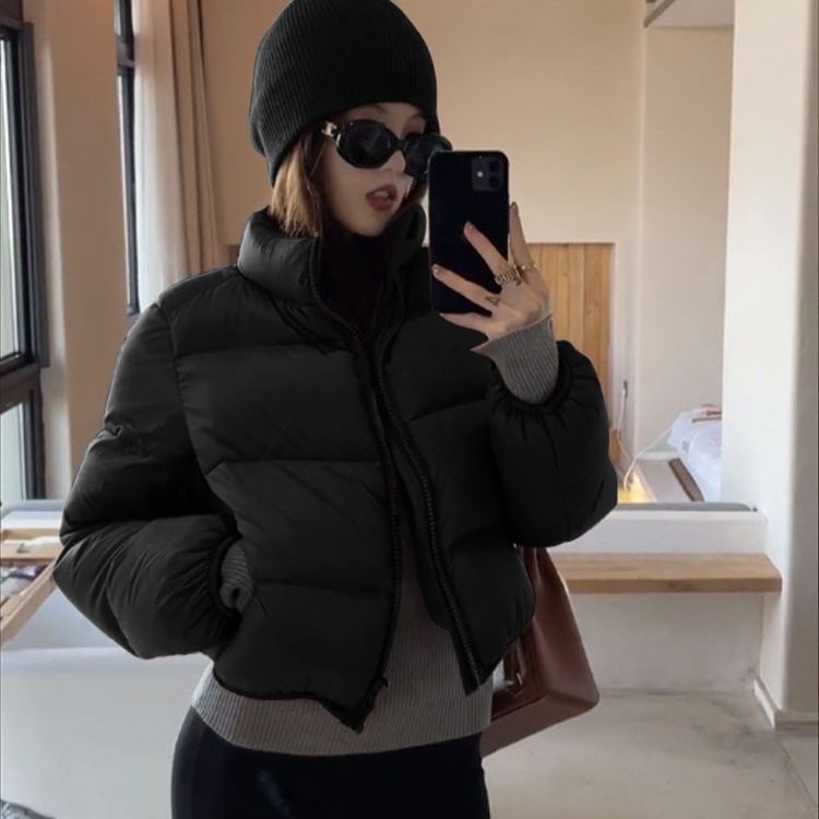 2025 new cotton-padded clothes women's winter short loose cotton-padded clothes thickened bread clothes Korean version high-waisted small cotton-padded jacket