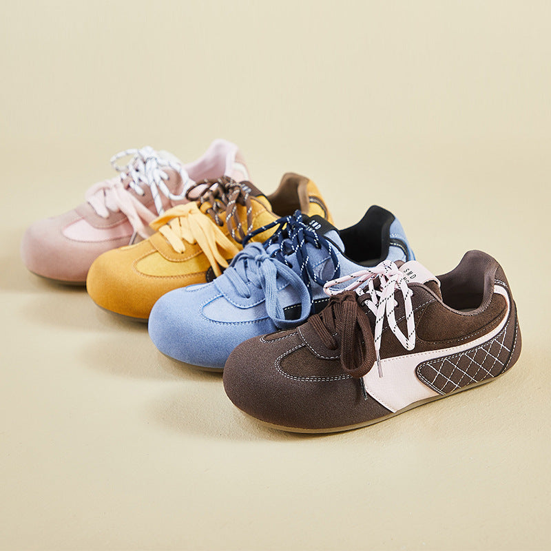 2025 ins Korean version of the new retro German training little white shoes for women's spring students thick-soled heightening casual shoes street shot S01