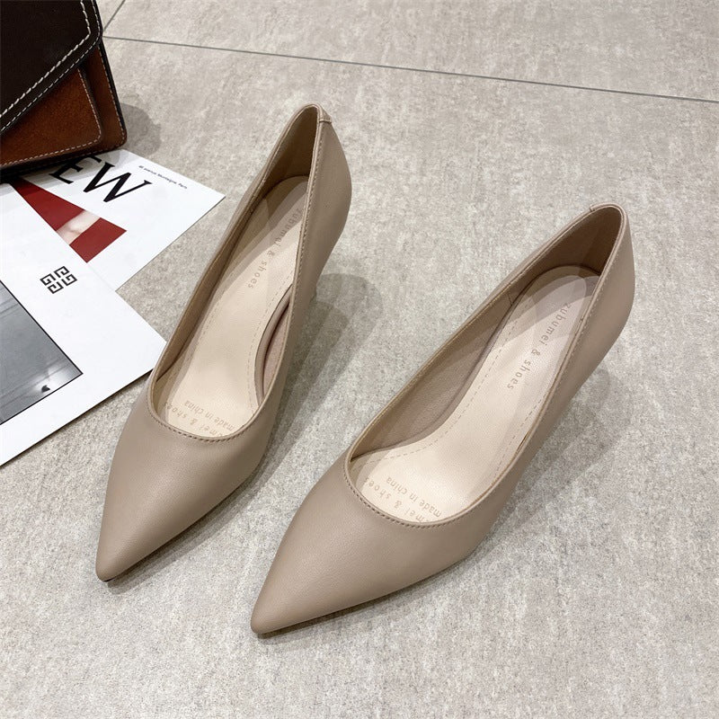 2025 775-15 2025 new thin heel pointed high heels women's simple commuting out high heels Internet celebrities same