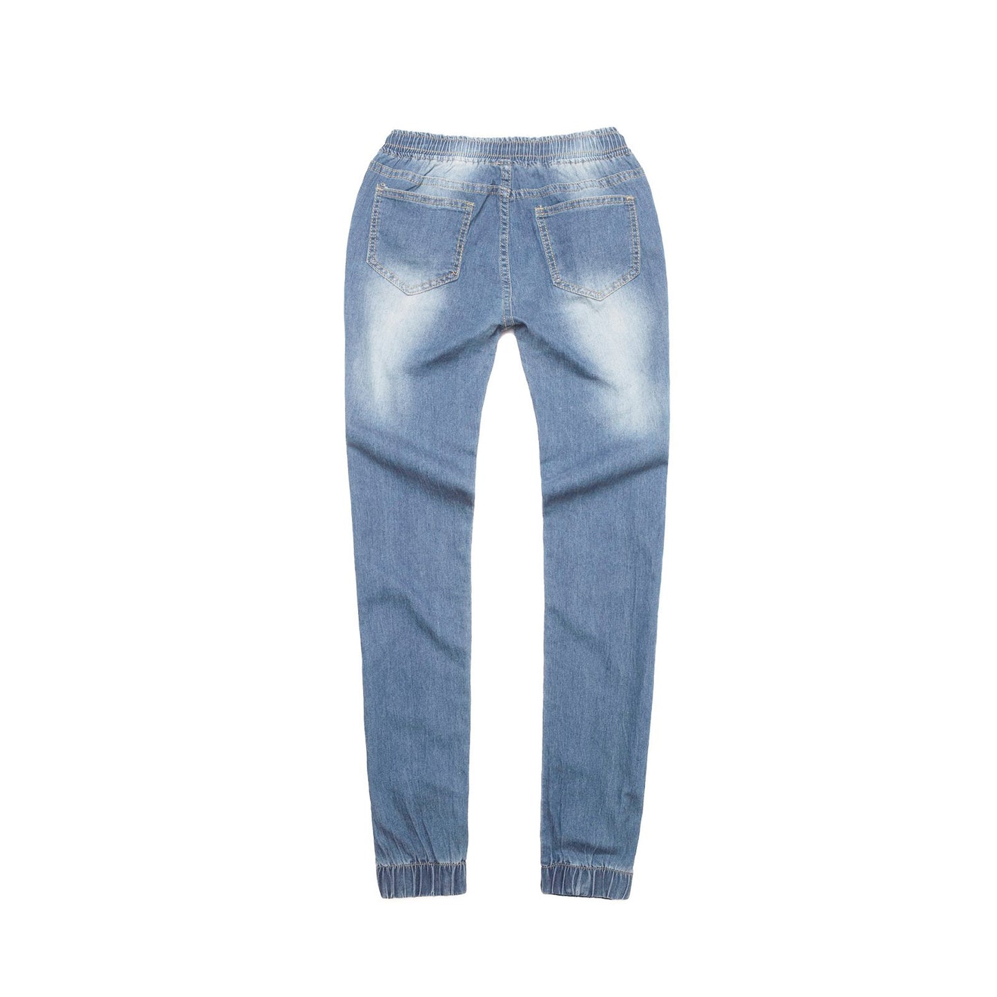 2025 2025 Popular trade New supply elastic waist drawstring low waist denim trousers women