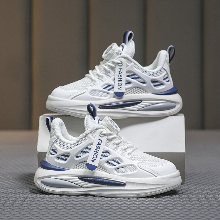 xiangtuibao Korean Style Children's White Shoes Summer New Medium and Large Children's Sneakers Mesh Breathable Boys and Girls Shoes Tide