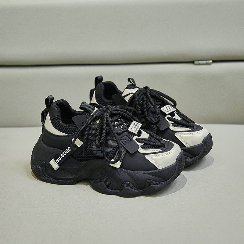 2025 ins Korean version of the new dad shoes girl spring student sports running casual thick sole height increase FB3305-1