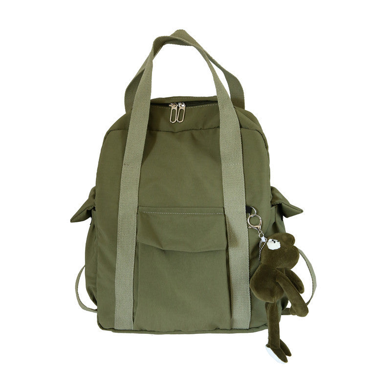 XIANGTUIBAO Solid Color Campus Schoolbag Men's and Women's Portable College Style Fashionable Simple Backpack Hong Kong Style Casual Backpack
