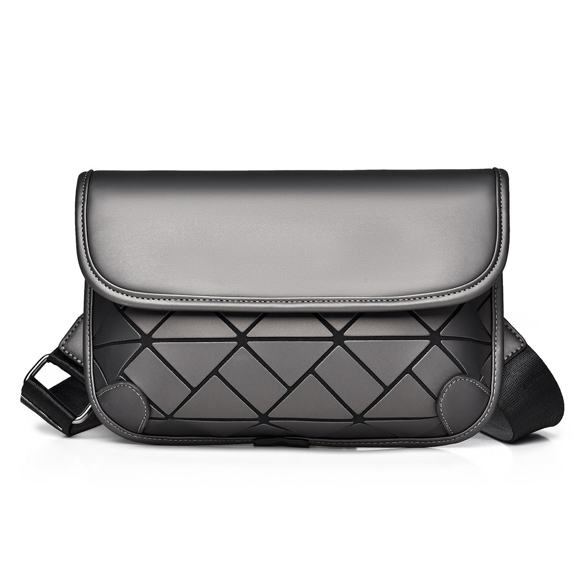 2025 New street trend messenger bag men's high-end diamond shoulder bag large capacity personalized fashion breast bag wholesale