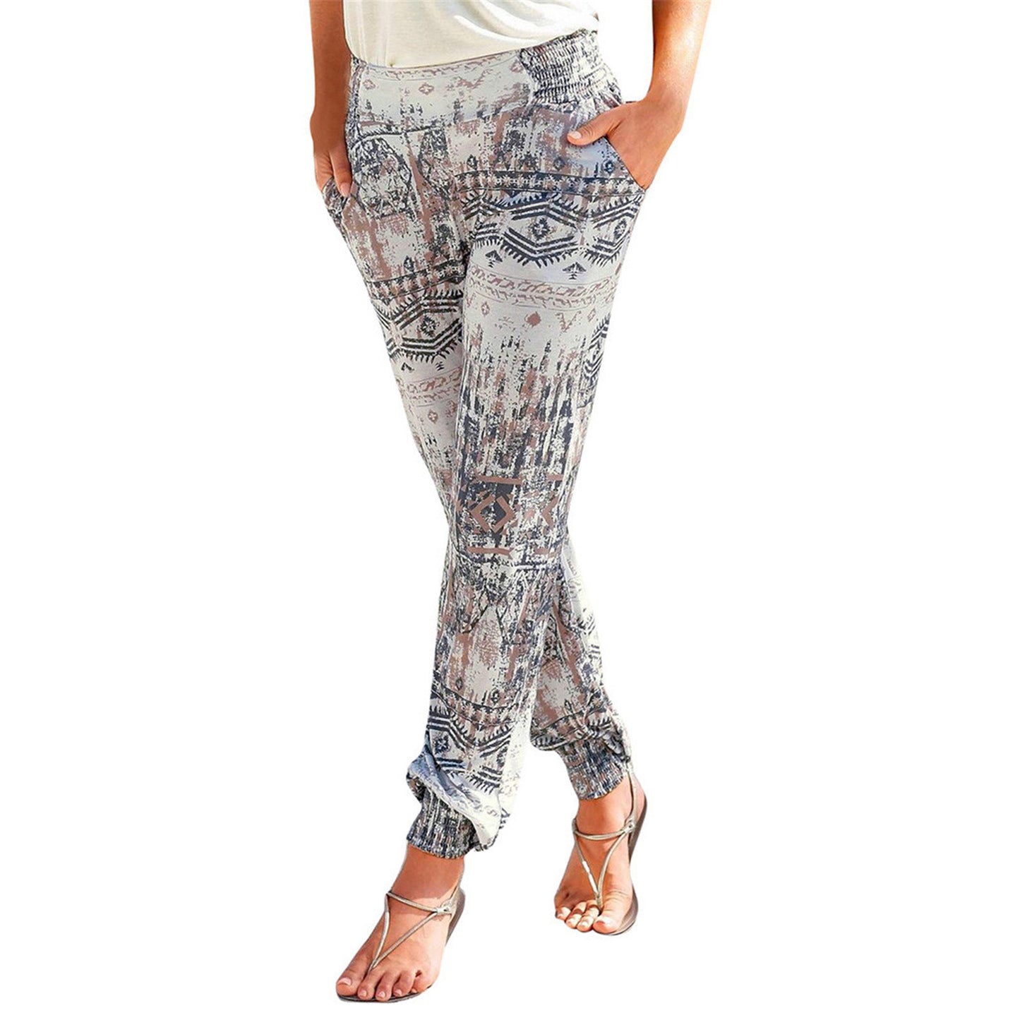 xiangtuibao Women's Casual Trousers Foreign Trade Popular Style Printed Trousers Street Fashion Straight Pants Casual Women Factory Direct Sales