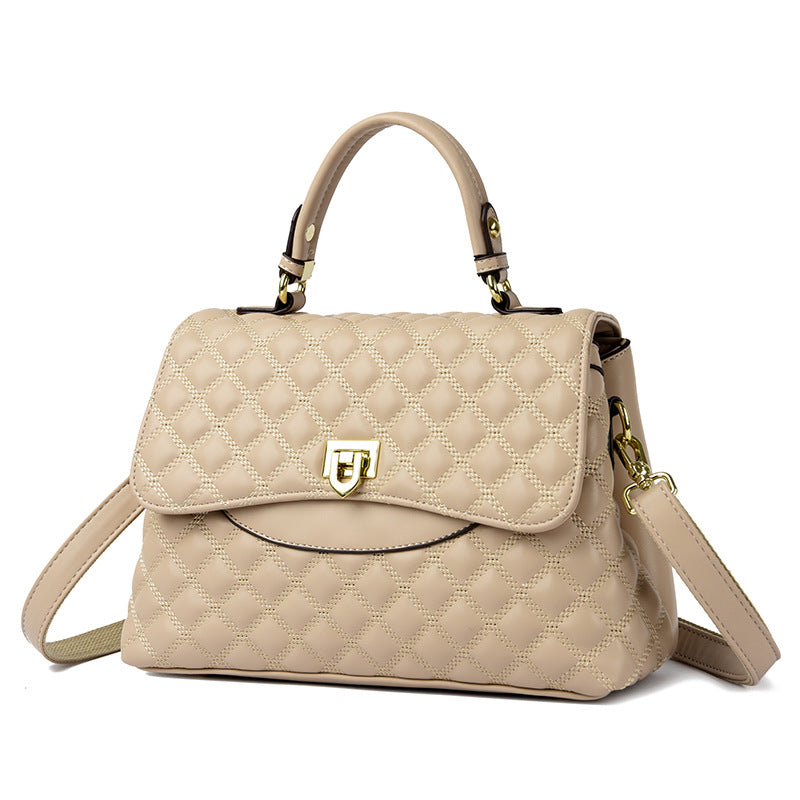 2025 Bag Autumn Women's popular Rhombus Embroidery Thread Bag Fashion Temperament Handbag Atmospheric Middle-aged Mom Bag One piece is sent on behalf of others