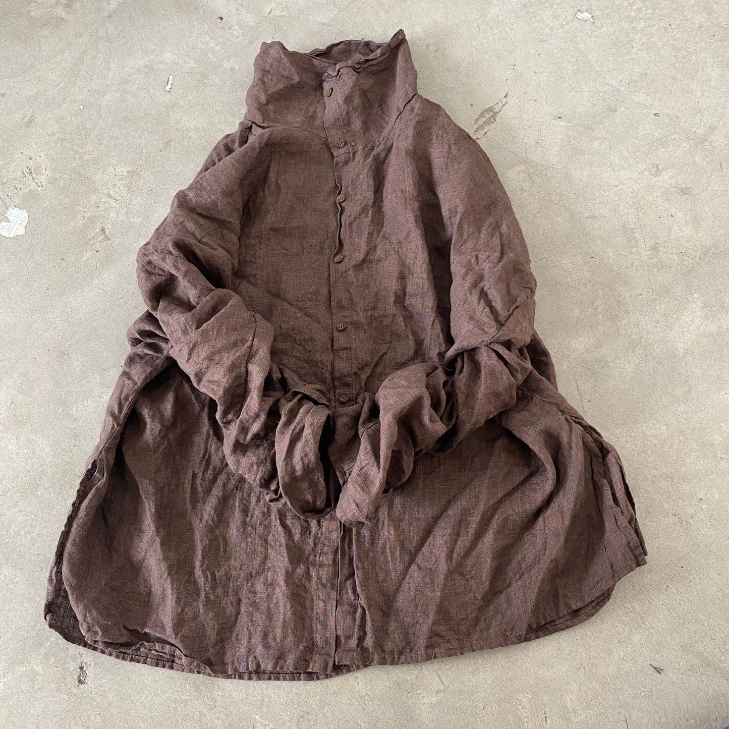 2025 Su Nian Weiyang 23/11 See you again, loose thickened ramie turtleneck cardigan button shirt in autumn and winter