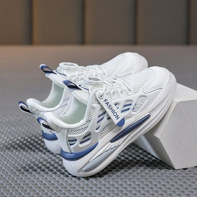 xiangtuibao Korean Style Children's White Shoes Summer New Medium and Large Children's Sneakers Mesh Breathable Boys and Girls Shoes Tide