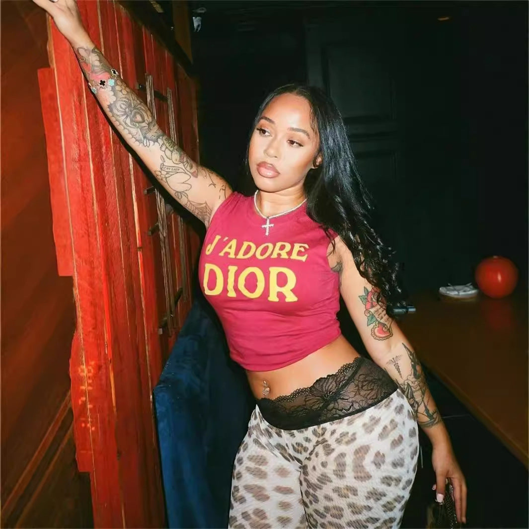 popular autumn new New fashion versatile high sense leopard print slim Spice girl lace mid-waist trousers women