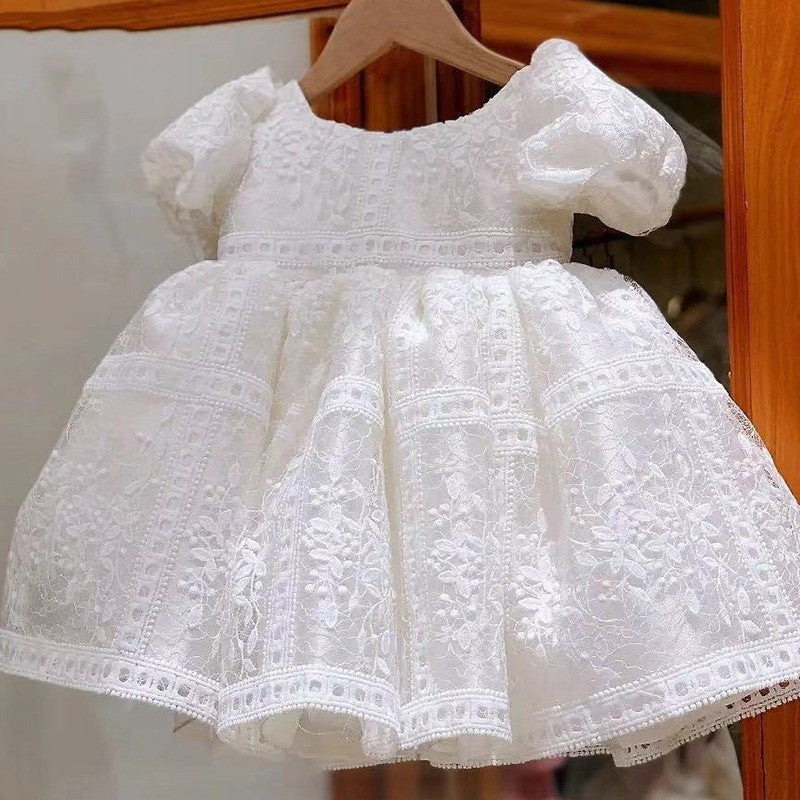 Xiangtuibao One-Year-Old Baby Girl Dress Western Style Girl's One Hundred Days Spring and Summer Pettiskirt Flower Girl Wedding Little Girl Princess Dress