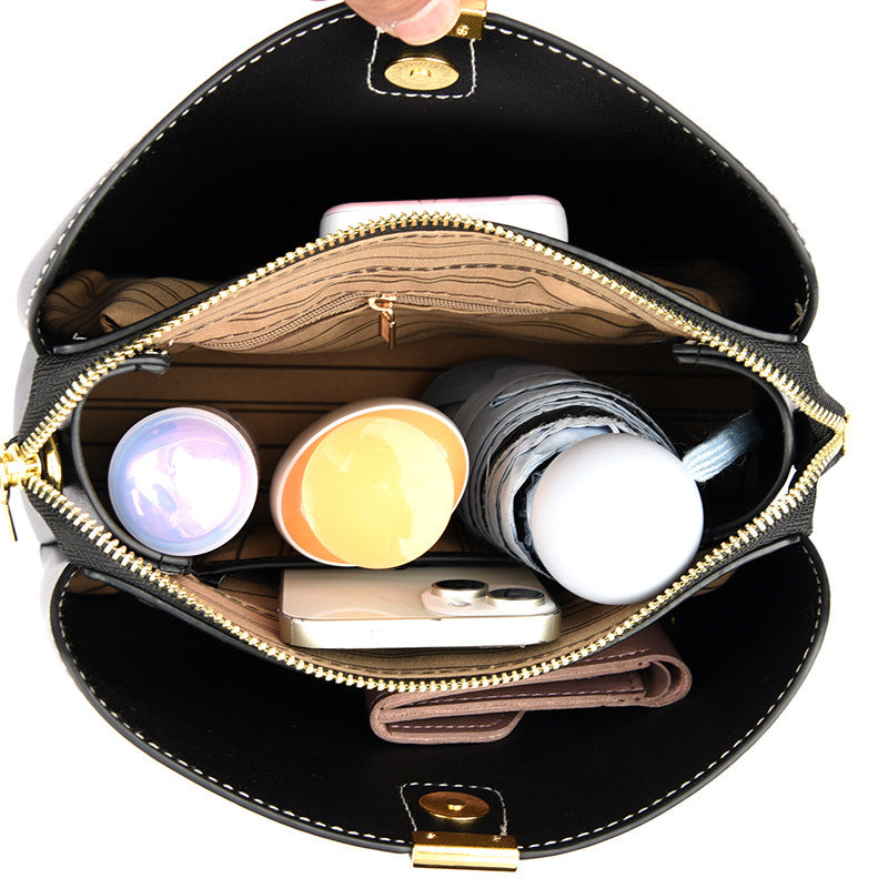 2025 New stylish and simple bucket bag popular autumn classic large-capacity women's messenger bag, high-end trendy bag