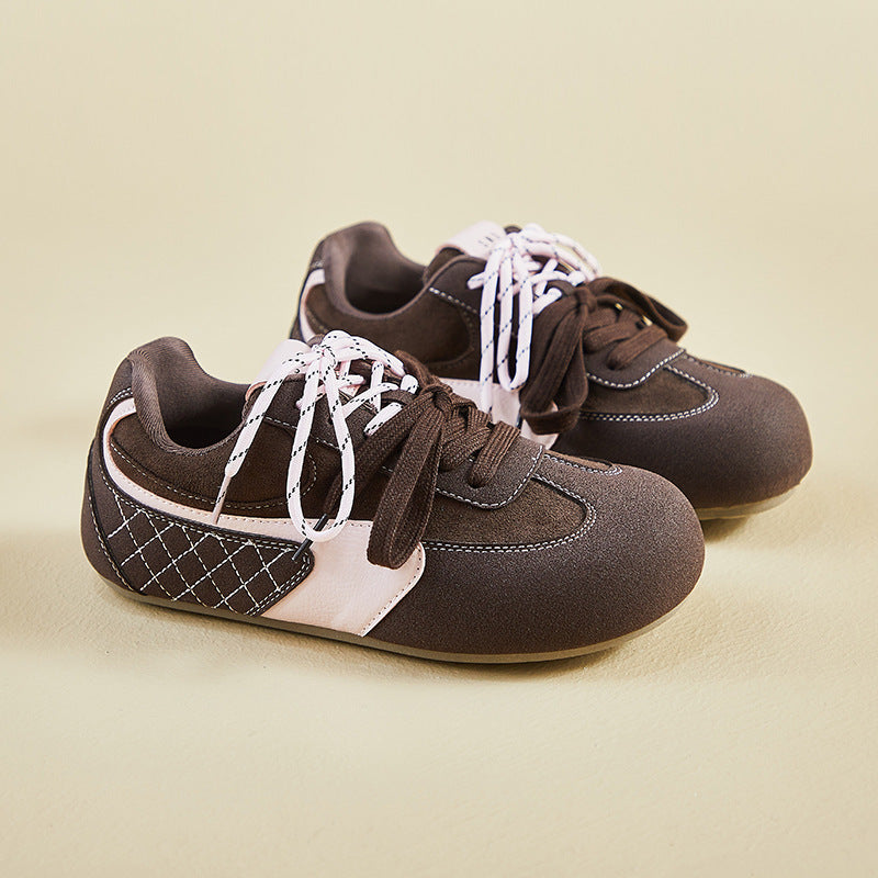 2025 ins Korean version of the new retro German training little white shoes for women's spring students thick-soled heightening casual shoes street shot S01