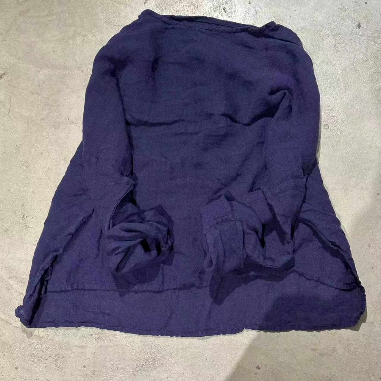 2025 24/1/SN05 Literary and casual yarn-dyed craft linen crew neck pullover