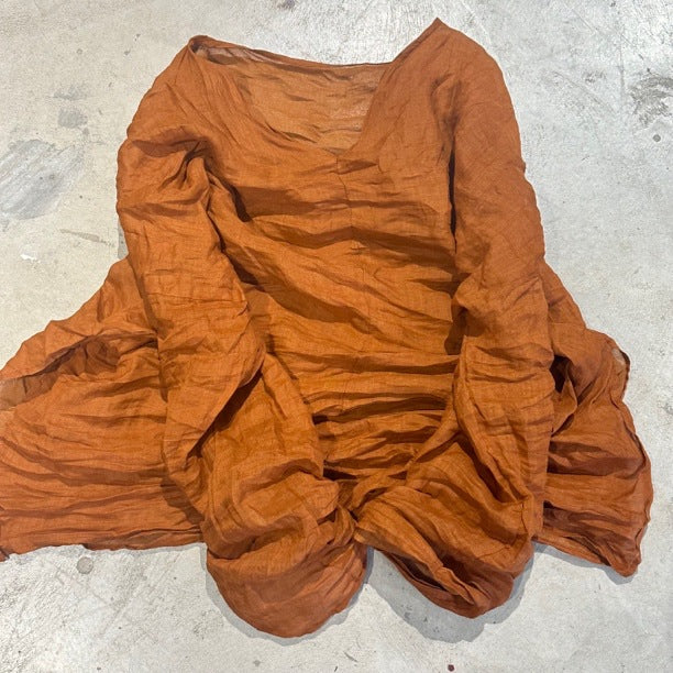 2025 24/7SN72 solid color literary and casual two-color ramie jumper