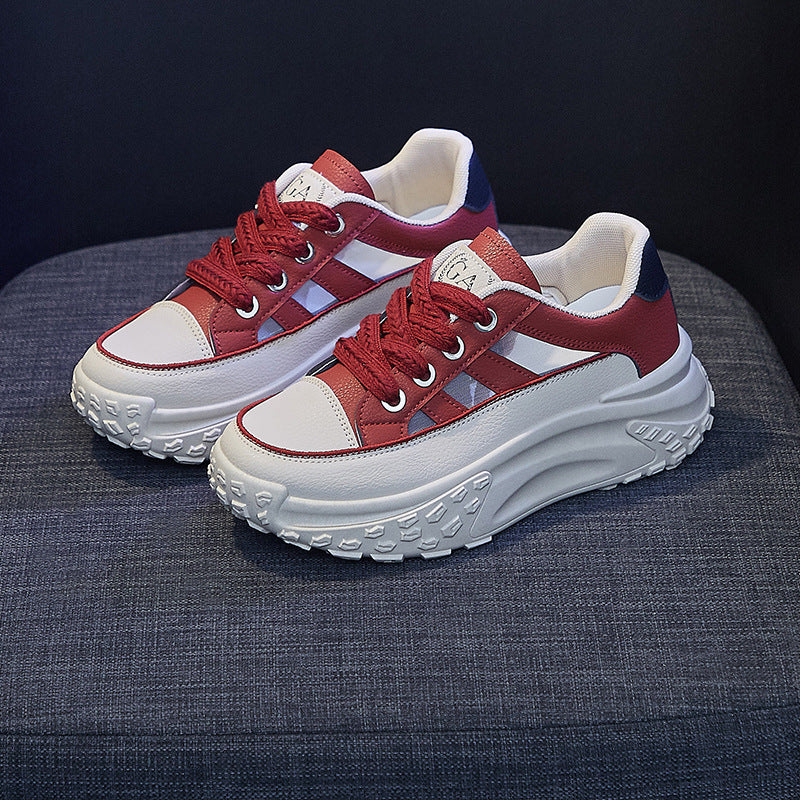 2025 Korean version of summer new dad women's shoes ins tide student breathable sports shoes thick sole heightening casual Q009