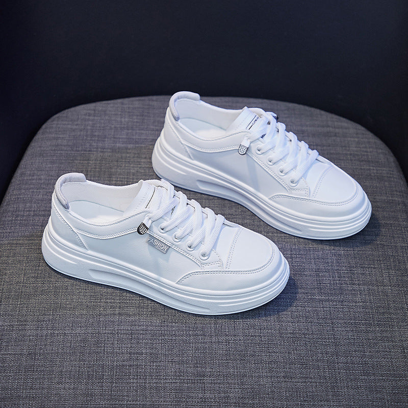 2025 Korean version ins little white shoes female tide students spring new thick-soled muffin shoes female street shot board shoes female K6615