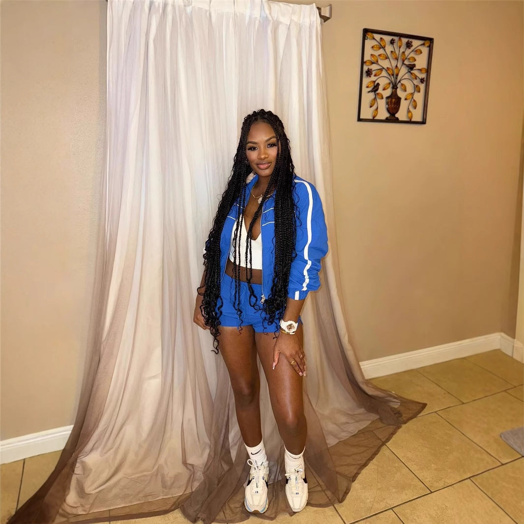 Popular, summer new women's clothing New Popular trade fashion sports style jacket hip shorts set wholesale