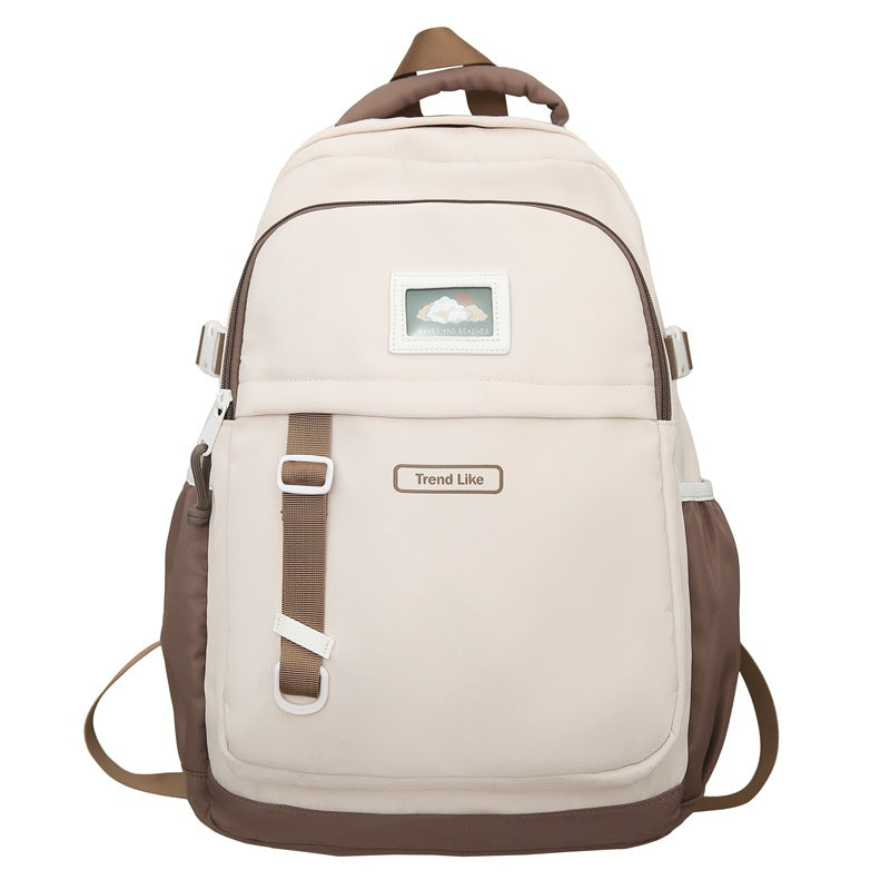2025 School bag female high school student large capacity school bag casual backpack Korean version simple college student school bag female