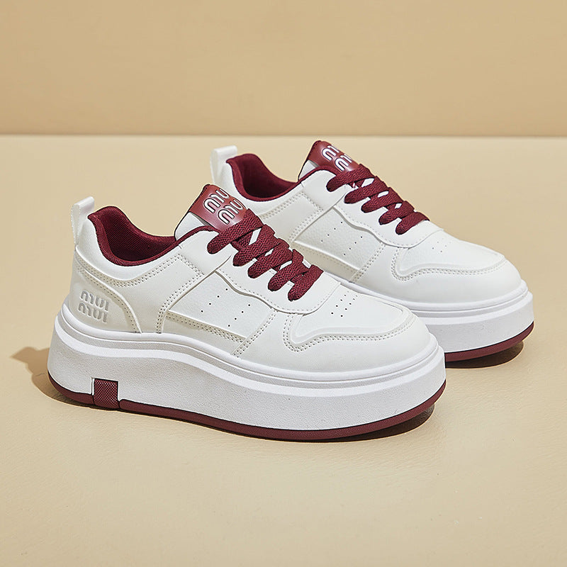 2025 spring little white shoes new Korean version ins female students platform heightening sports board shoes casual street shot ZS81