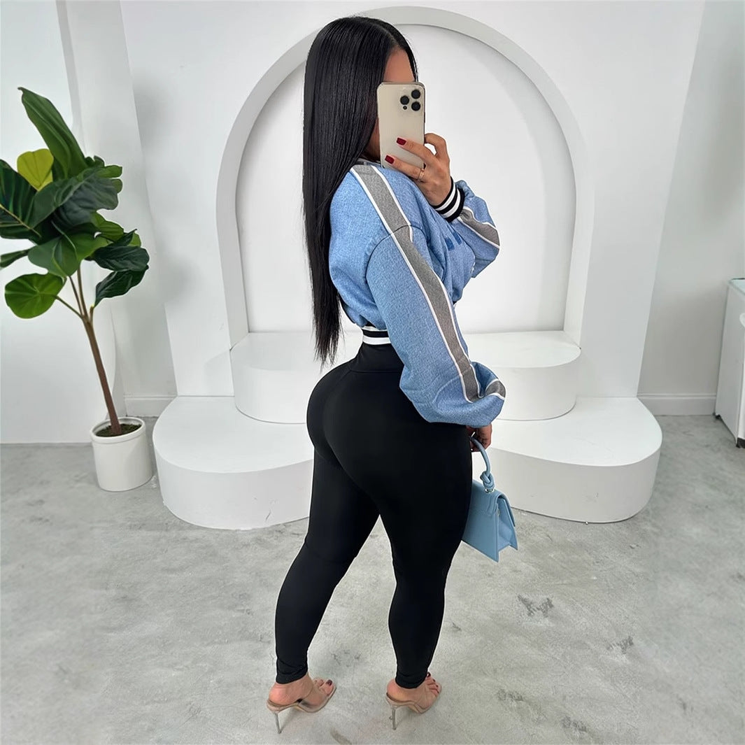 Autumn new New street loose trend printing short long-sleeved casual fashion cardigan jacket