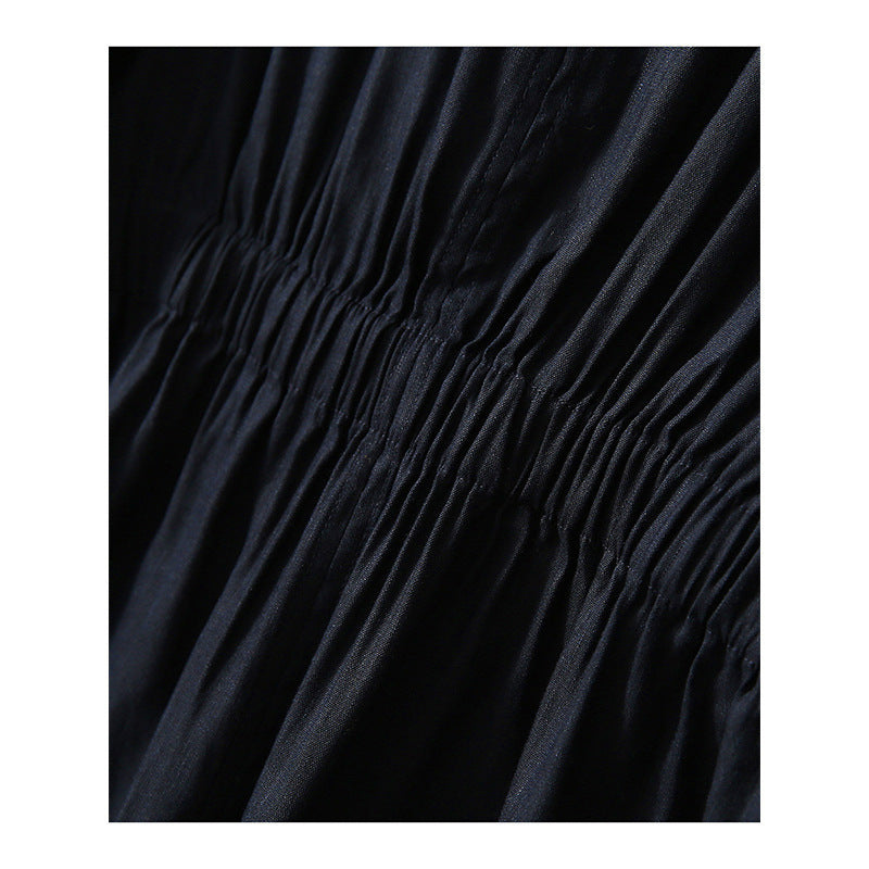 2025 Lapel linen tooling spring and autumn thin trench coat short, khaki navy blue new spring women's clothing