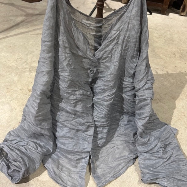 2025 24/7 SN56 Literary Versatile Shoulder Crew Neck Summer Sunscreen Solid Color Printed Ramie Cardigan