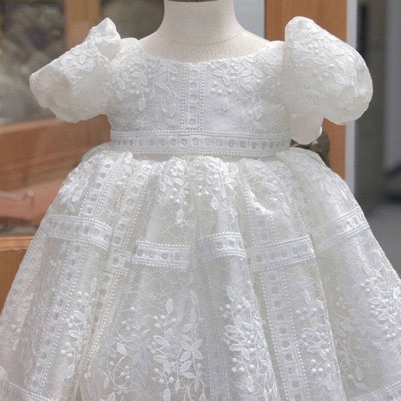 Xiangtuibao One-Year-Old Baby Girl Dress Western Style Girl's One Hundred Days Spring and Summer Pettiskirt Flower Girl Wedding Little Girl Princess Dress