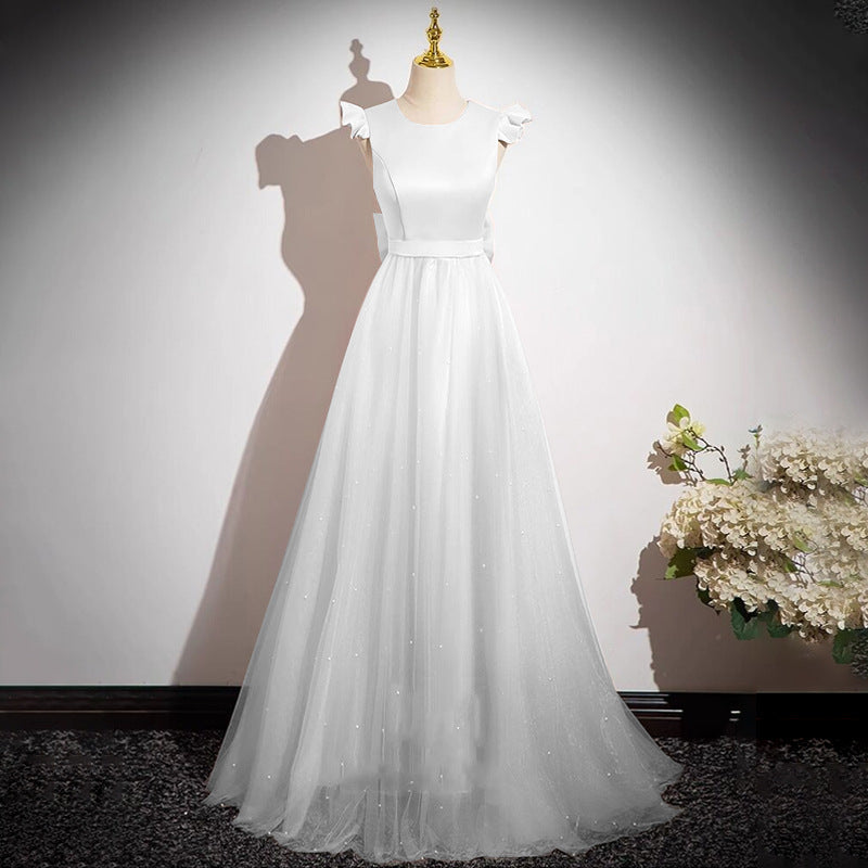 2025 Pink bridesmaid clothes new wedding sister group dress dress high-end niche summer satin light luxury dress