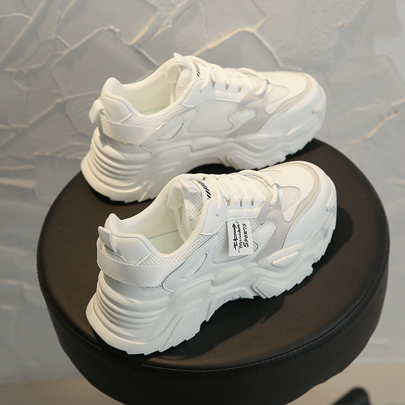 2025 ins Korean version of the new dad shoes for women spring student versatile sports shoes street shooting casual heightening shoes K819