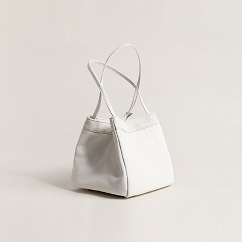XIANGTUIBAO Women's Bag New Korean Style PU Leather Small Square Bag Versatile Hand Holding Bucket Bag Minority Fashion Textured Handbag