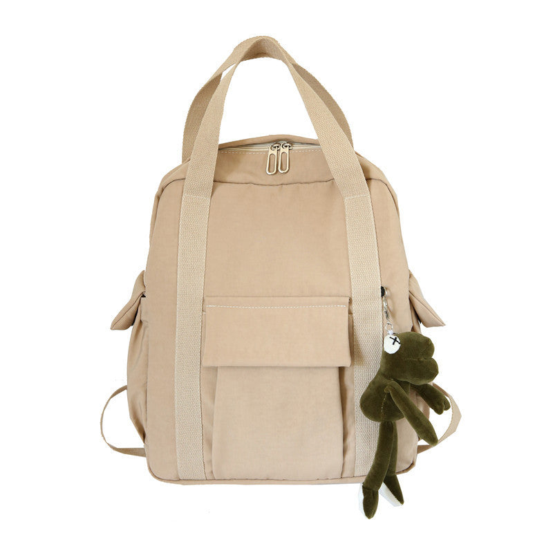 XIANGTUIBAO Solid Color Campus Schoolbag Men's and Women's Portable College Style Fashionable Simple Backpack Hong Kong Style Casual Backpack