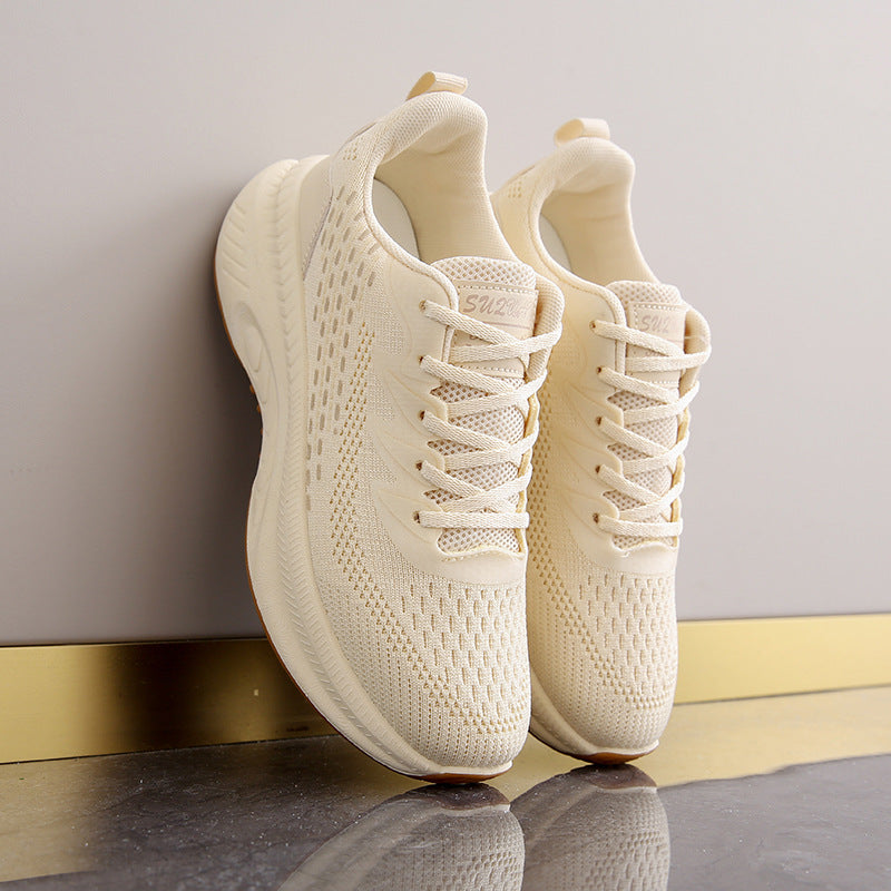 2025 ins Korean version of flying woven shoes spring new student sports shoes breathable fitness running casual street shot K2512