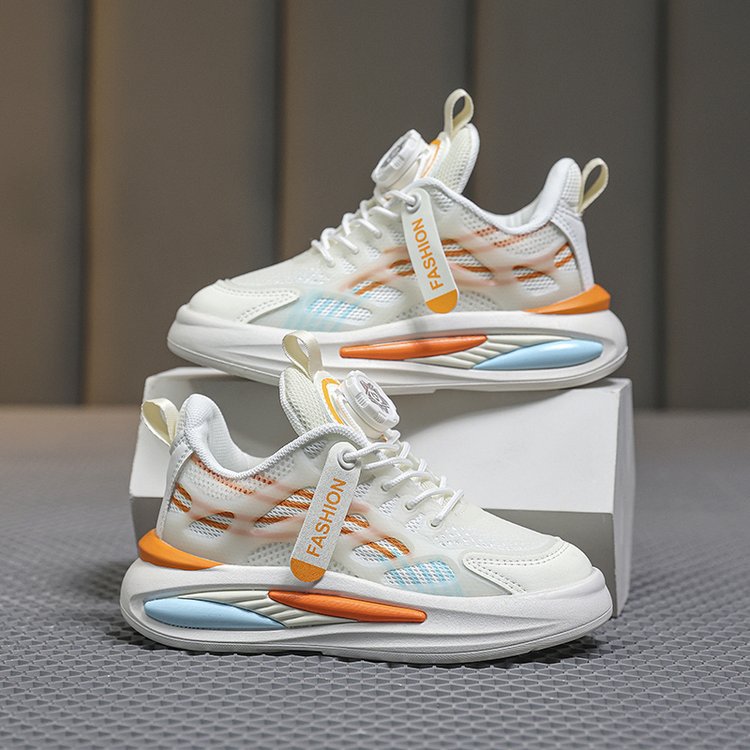 xiangtuibao Korean Style Children's White Shoes Summer New Medium and Large Children's Sneakers Mesh Breathable Boys and Girls Shoes Tide