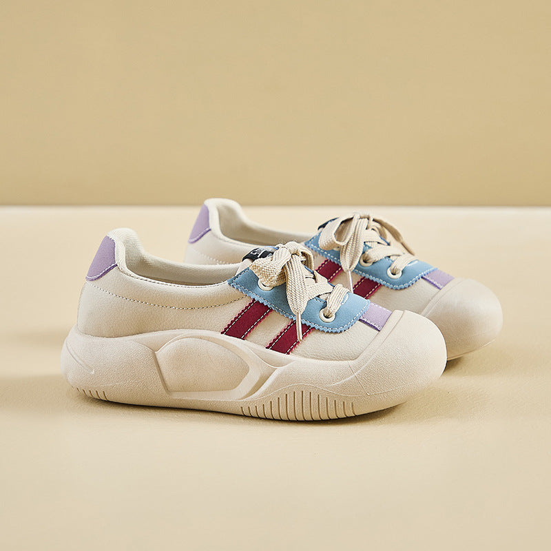 2025 spring little white shoes new Korean version ins female students height increase platform sports board shoes casual shoes KT2682