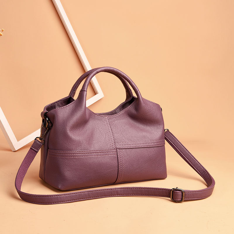2025 bags popular autumn new high-end soft leather handbags with simple temperament middle-aged mother bags wholesale