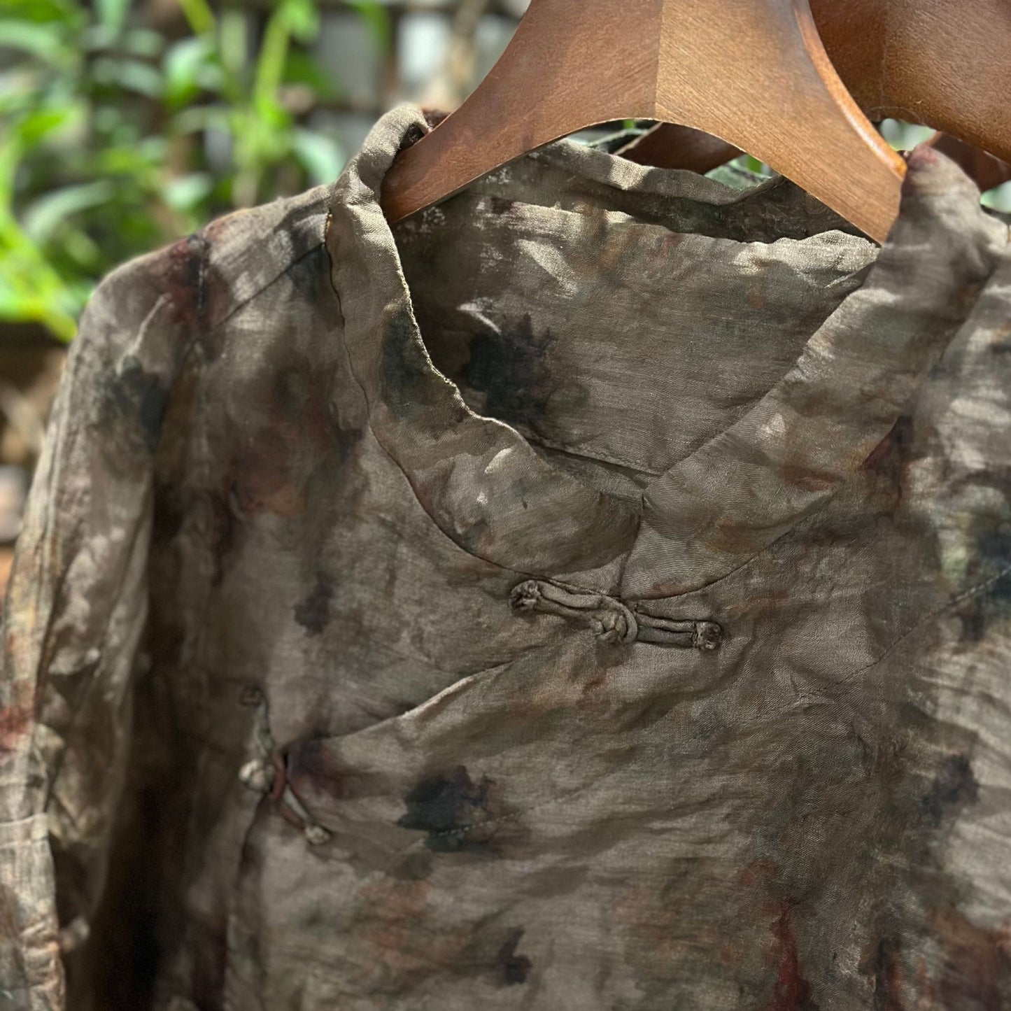 2025 25/3 SN149 ramie printed hand-buckled light retro shirt