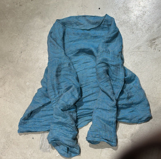 2025 Su Nian Weiyang SN24 literary and retro solid color versatile loose casual yarn-dyed linen jumper