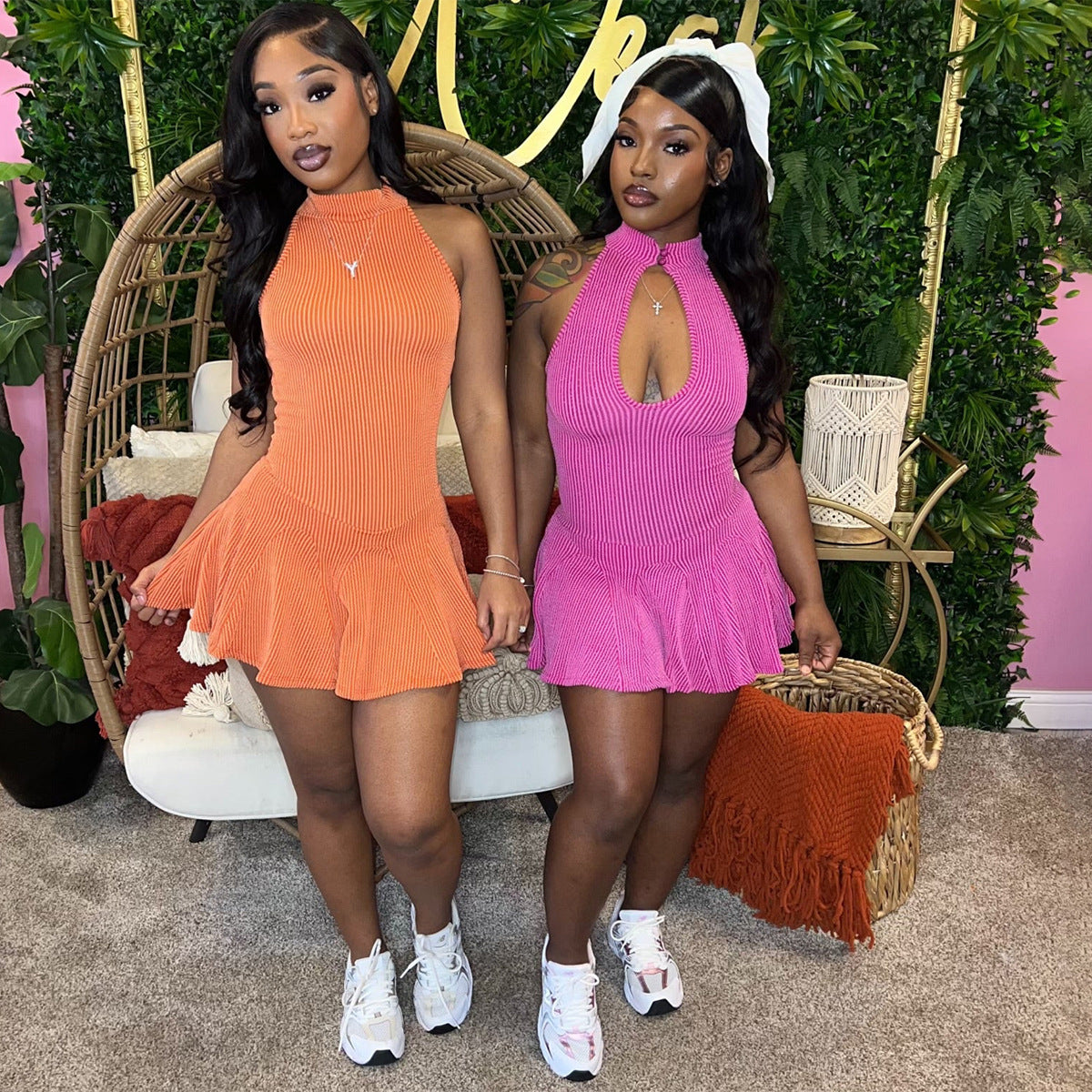 popular ins pure desire wind Spice Girls sleeveless dress women's summer new temperament slim dress women's wholesale