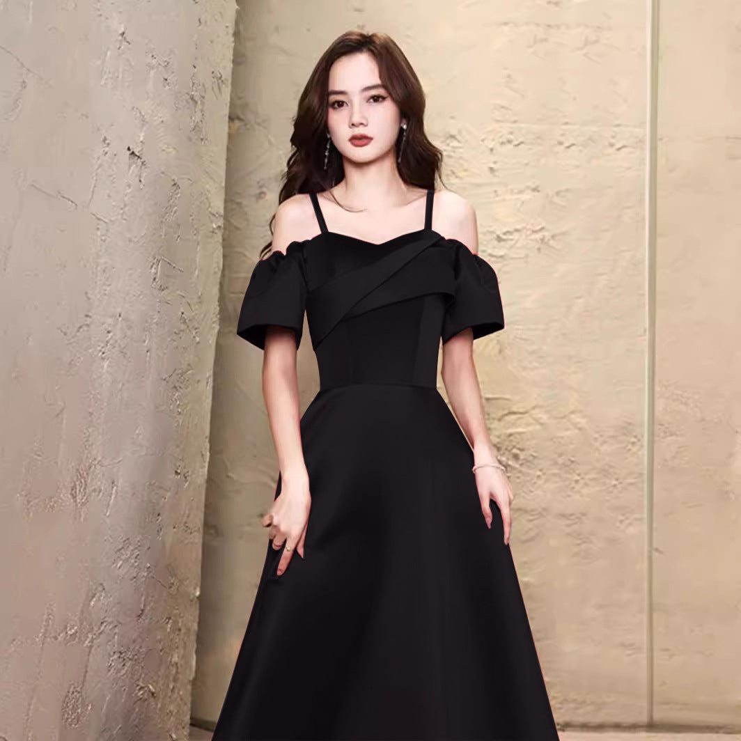 2025 Toast clothes new bride red engagement dress high sense suspender wedding small evening dress women