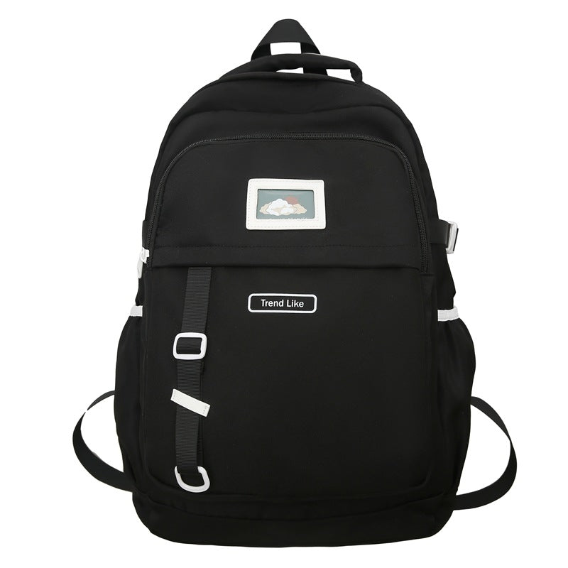 2025 School bag female high school student large capacity school bag casual backpack Korean version simple college student school bag female